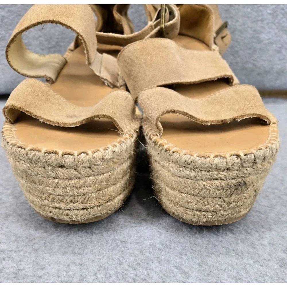 Soludos Suede Platform Espadrille Sandals Wide Strappy Ankle Women's Size‎ 8.5